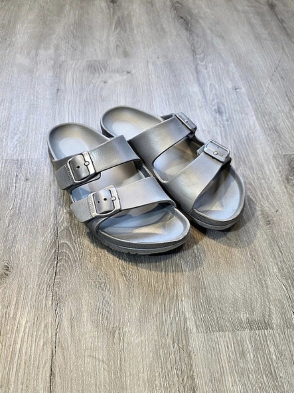Birkenstock Arizona EVA Buckle Strap Sandals Silver EU 36 Size 5-5.5